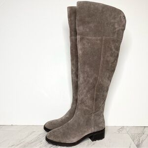 New! Vince Camuto Jorshie Gray Suede Wide Calf Over The Knee Boot 7 1/2 M